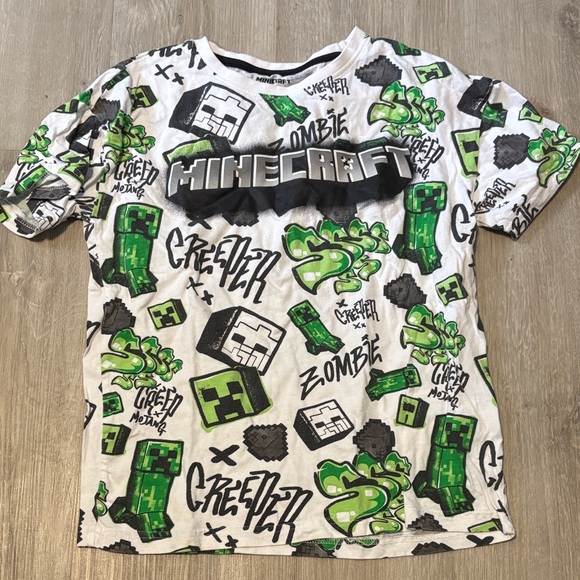 Minecraft Other - Minecraft Kids Creeper Graphic Tee - Green and Black
